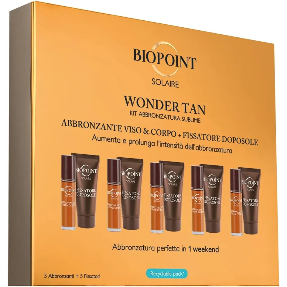 BIOPOINT SOLARI KIT ABBRONZATURA Olio Abbronzante Viso e Corpo + Doposole 5 Pz. X 20ml